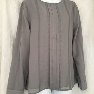 J. Crew Gray Long Sleeve Blouse Size small